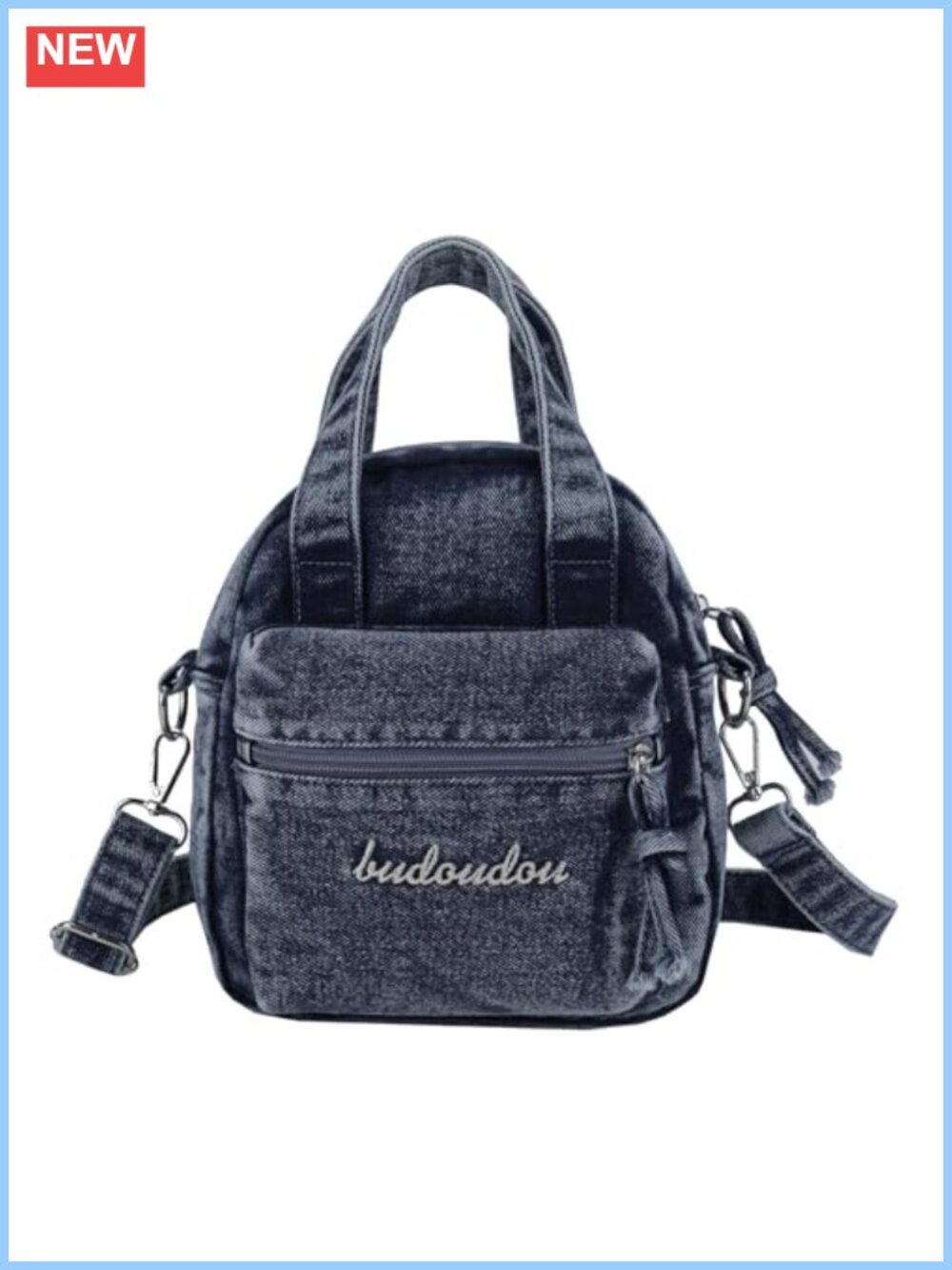 Vintage Y2K Convertible Denim Crossbody Bag Mini Shoulder Handbag